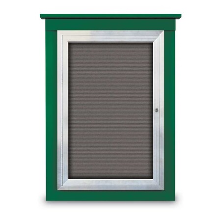 United Visual Products Sliding Glass Door Radius Letterboard, Hdr, 48"x36", White/Green Vinyl UV9020ACSH-WHITE-HUNGRN